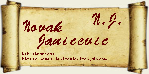 Novak Janićević vizit kartica